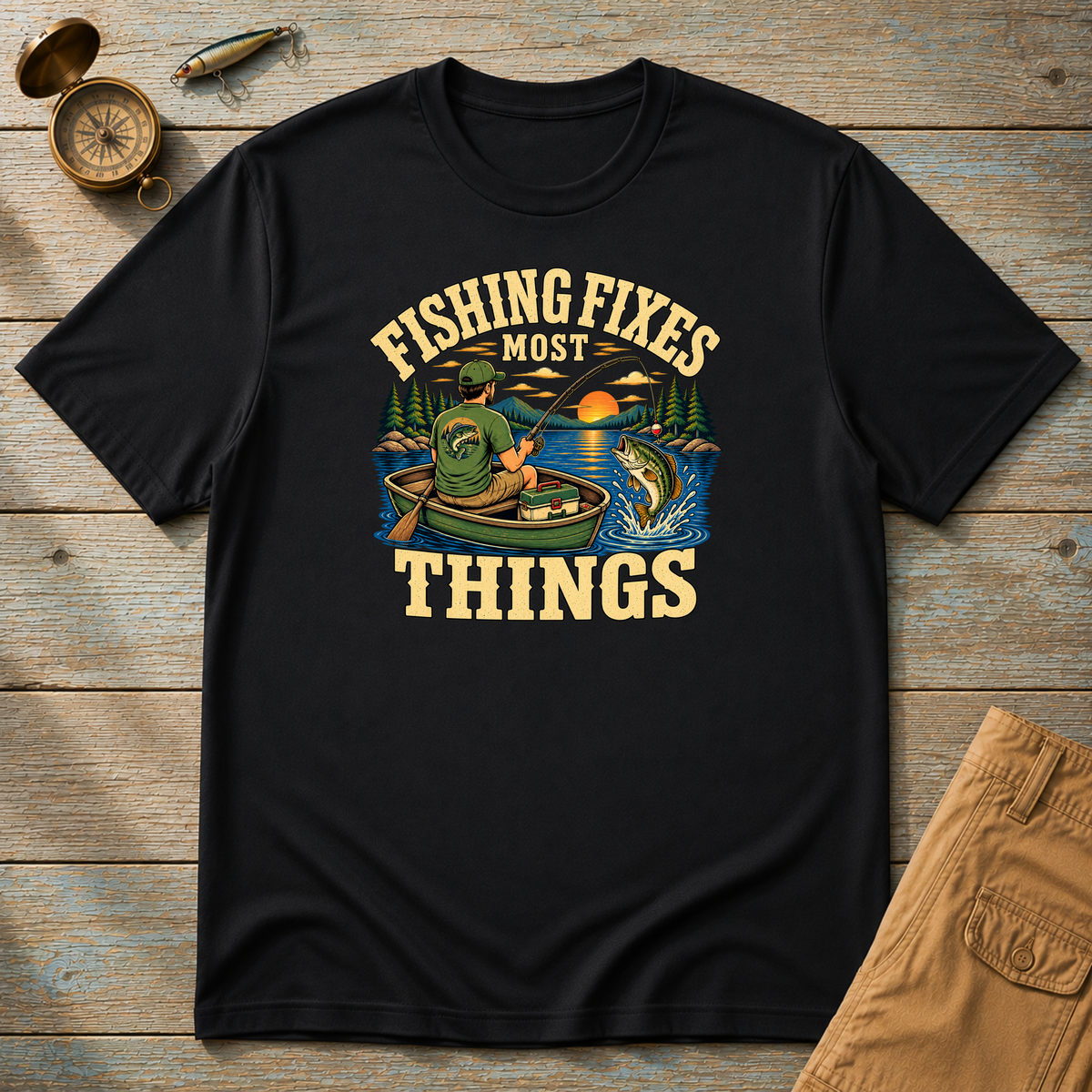 Fishing Fixes Most Things T-Shirt