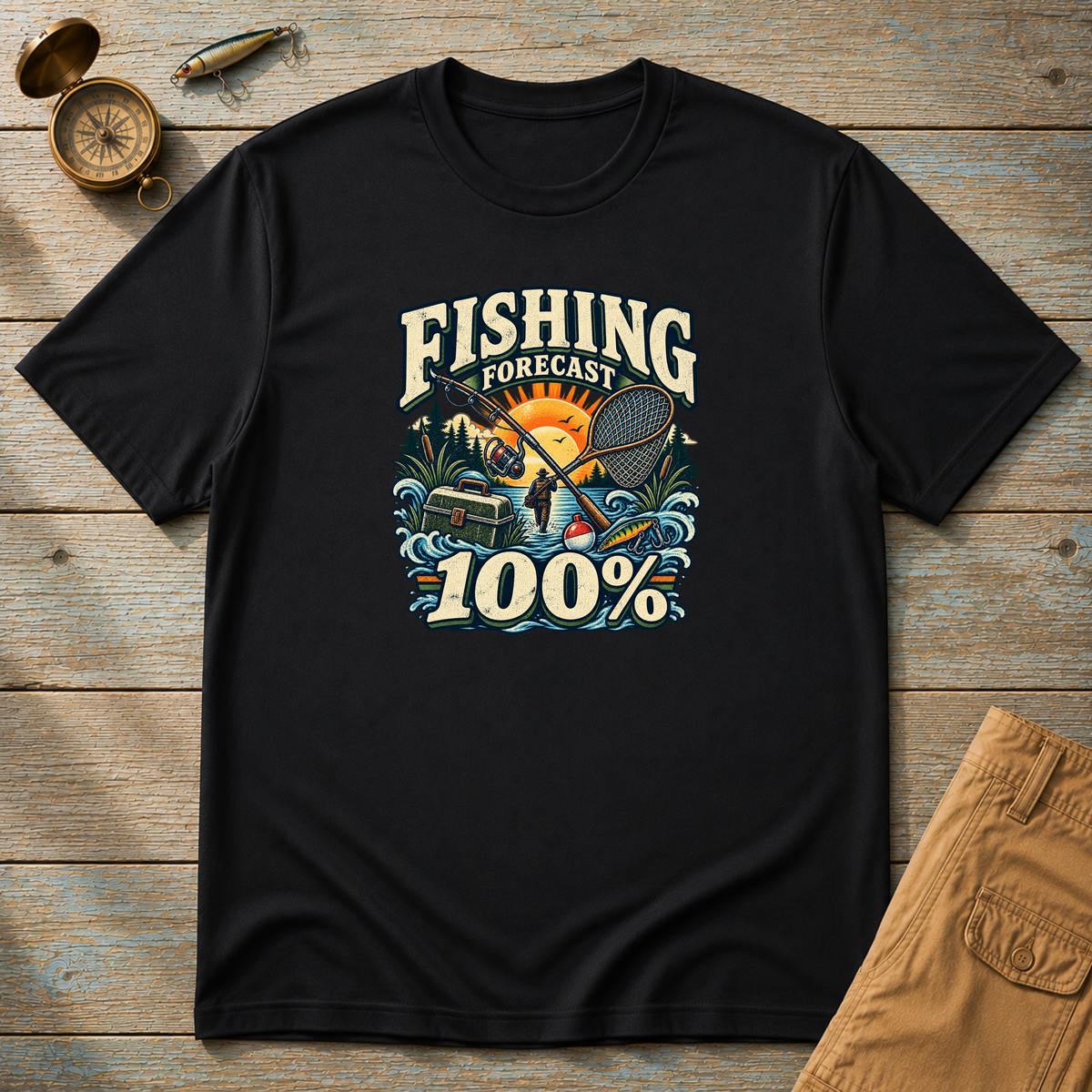 Fishing Forcast 100% T-Shirt