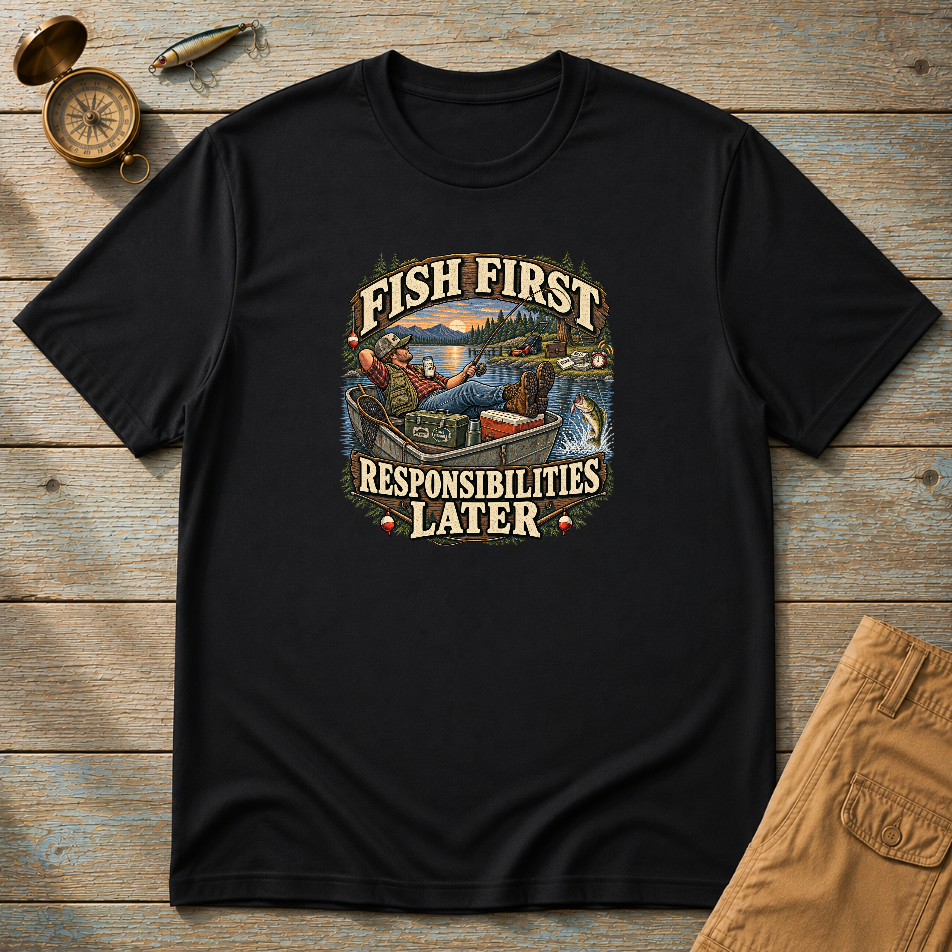 Fish First Responsibilities Later T-Shirt