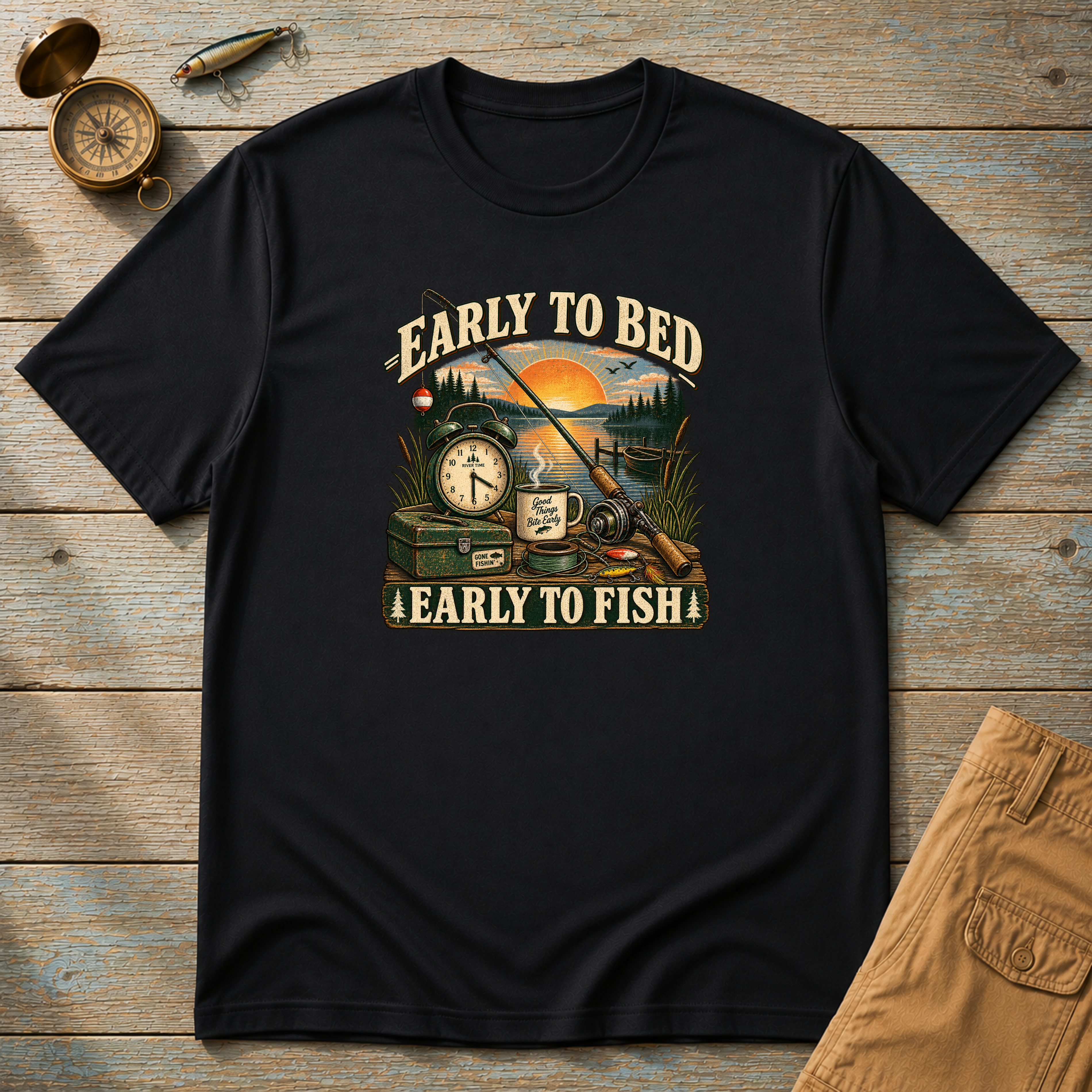 Early To Bed Early To Fish T-Shirt