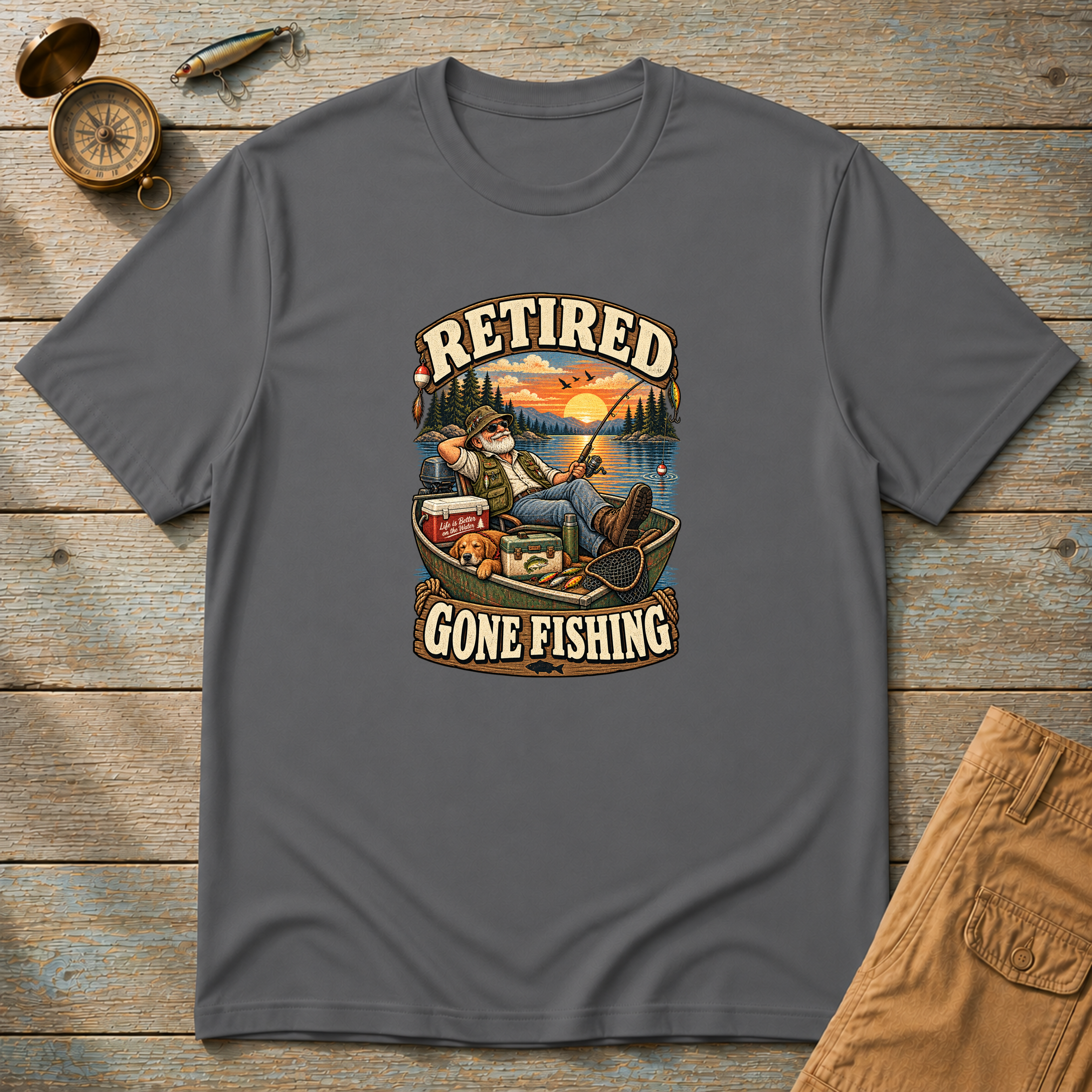 Retired Gone Fishing T-Shirt