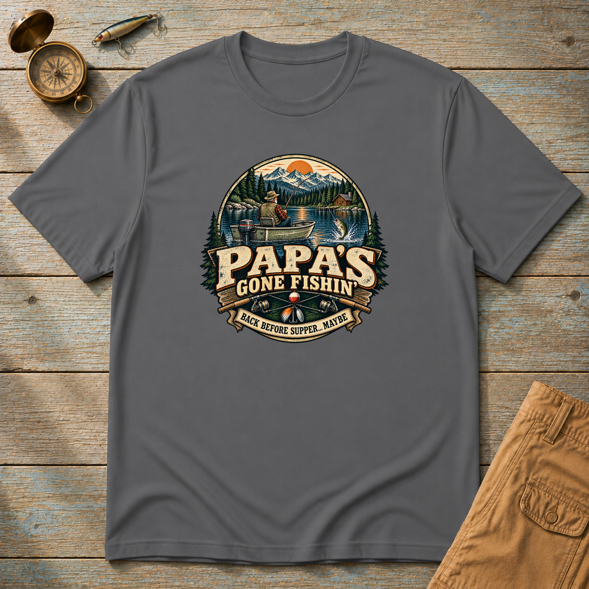 Papa's Gone Fishing T-Shirt