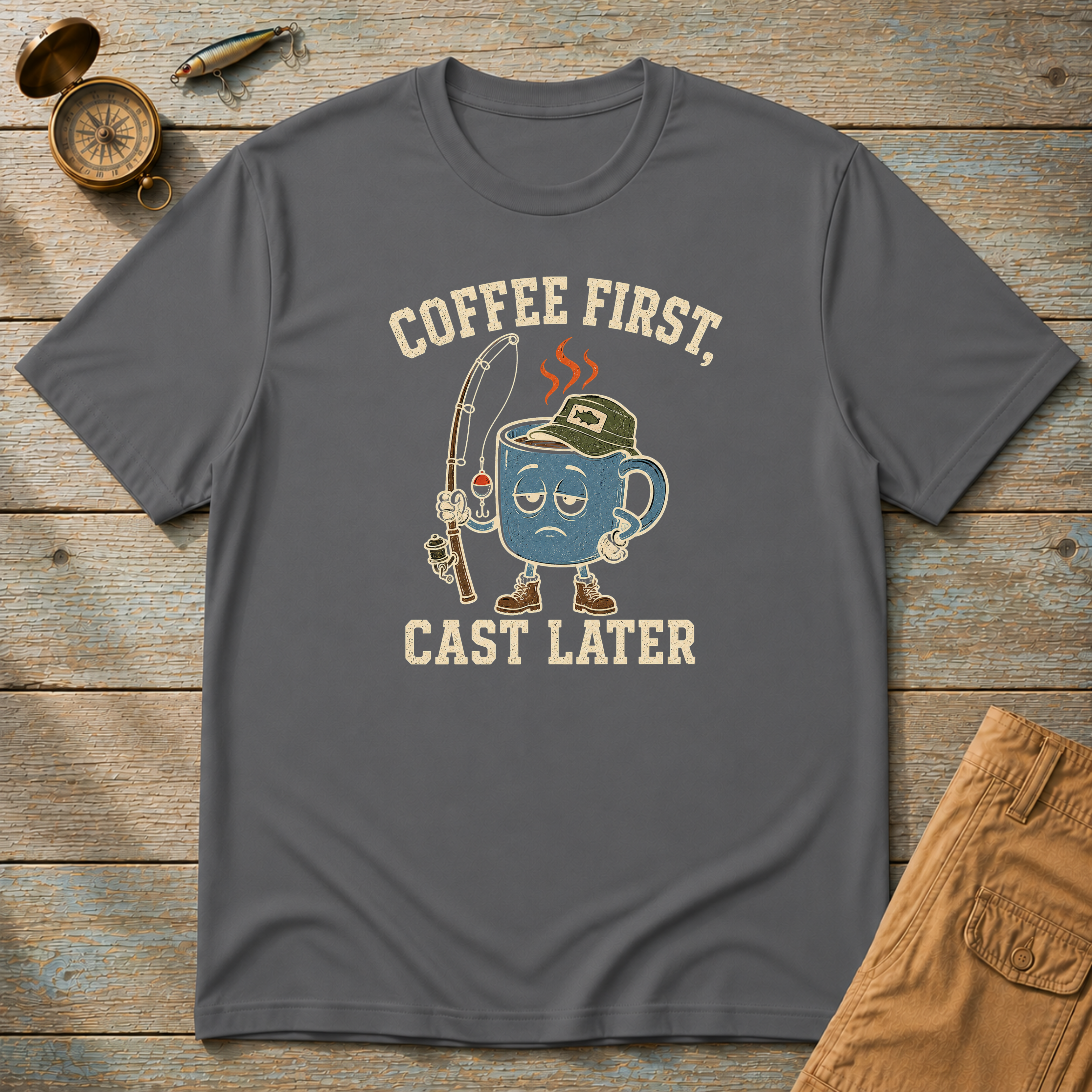 Coffee First Cast Later T-Shirt