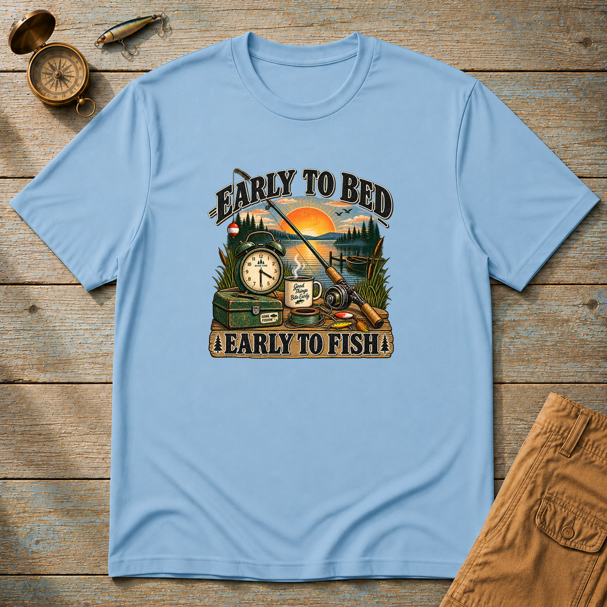 Early To Bed Early To Fish T-Shirt