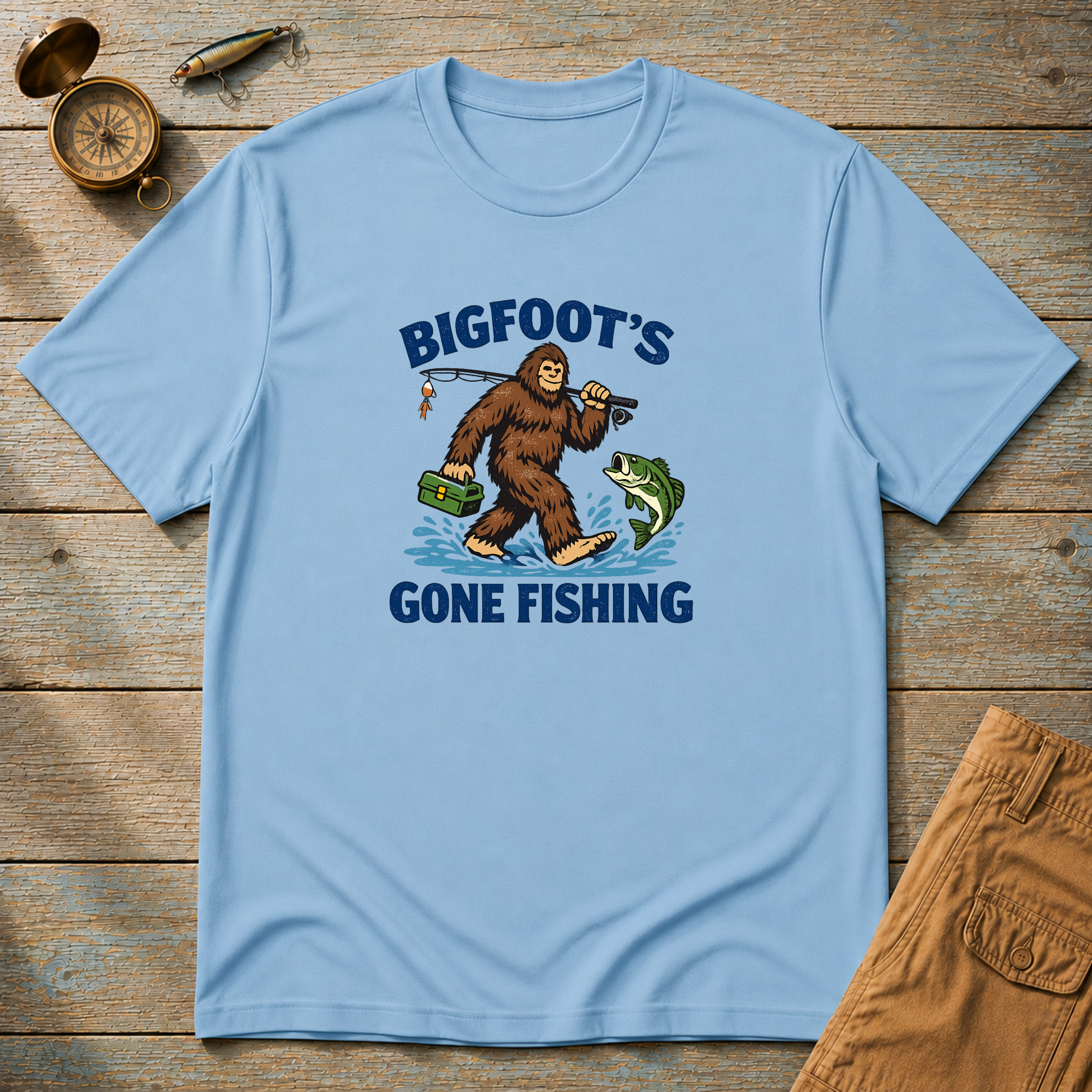 Bigfoot's Gone Fishing T-Shirt