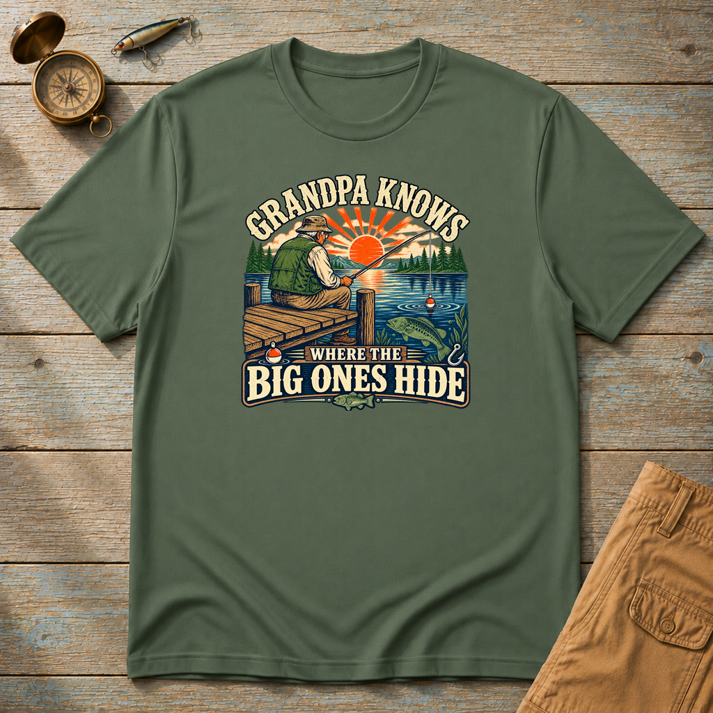 Grandpa Knows Where The Big Ones Hide T-Shirt