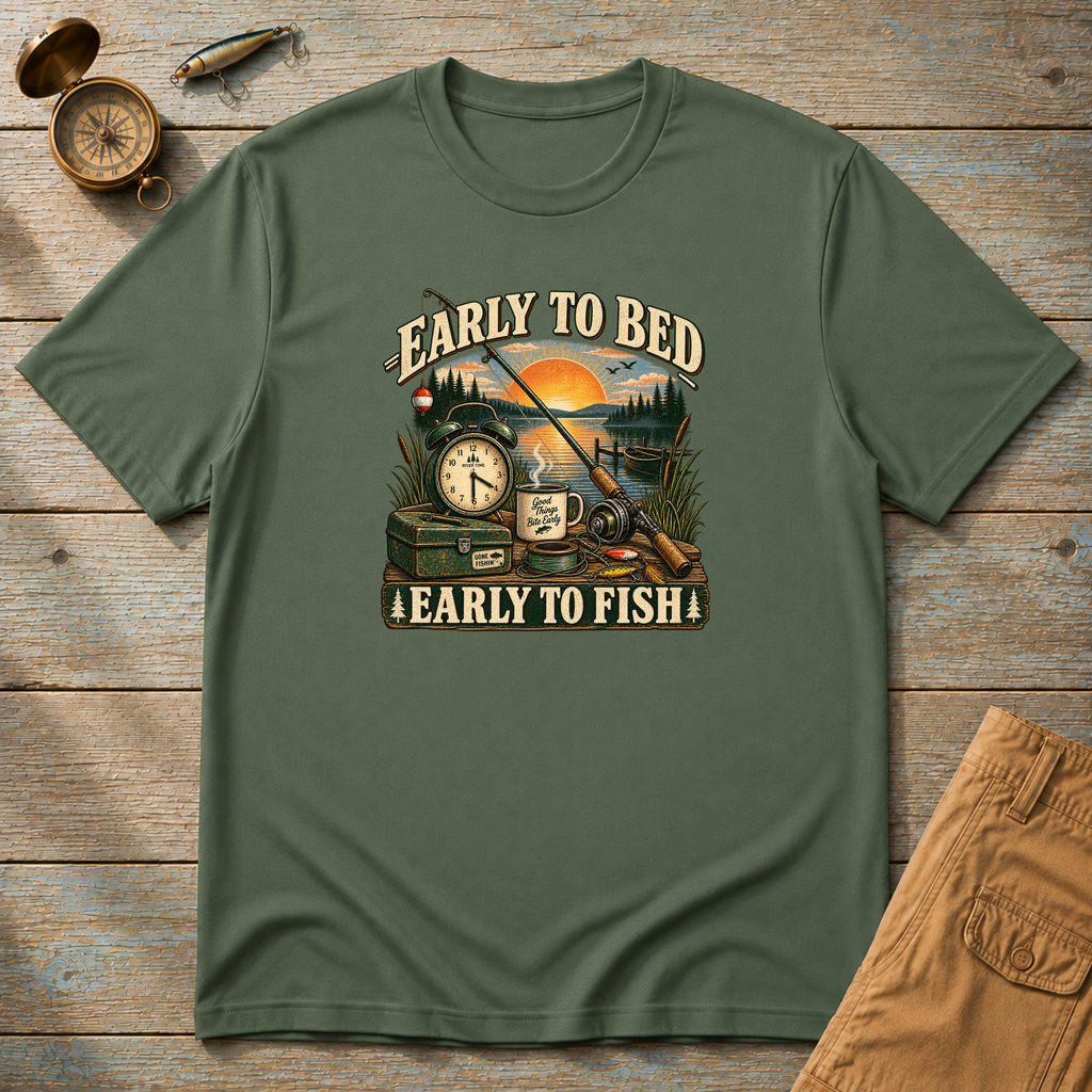 Early To Bed Early To Fish T-Shirt