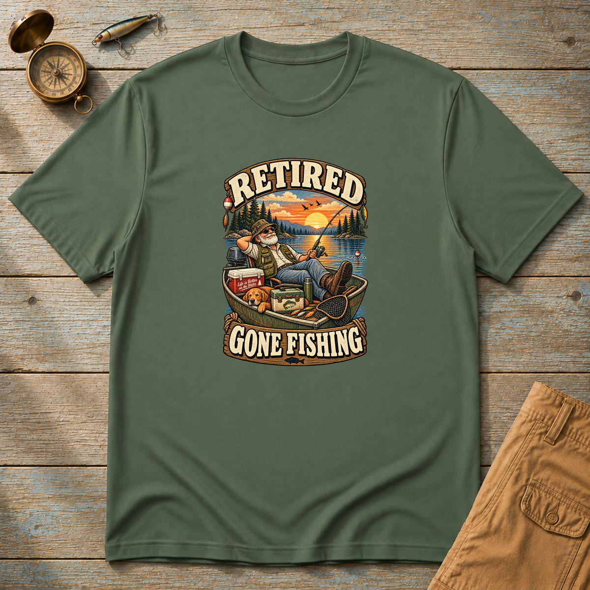 Retired Gone Fishing T-Shirt