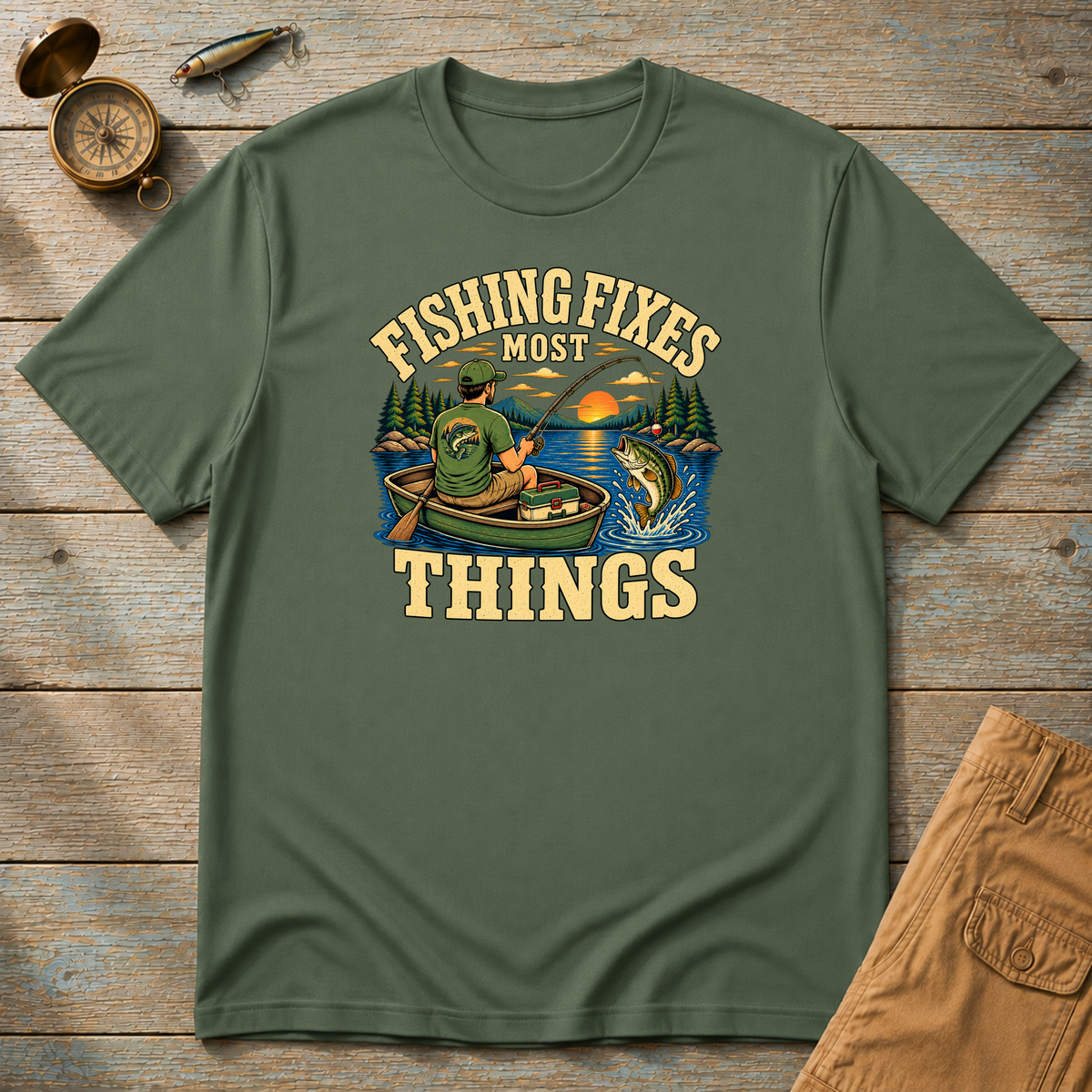 Fishing Fixes Most Things T-Shirt
