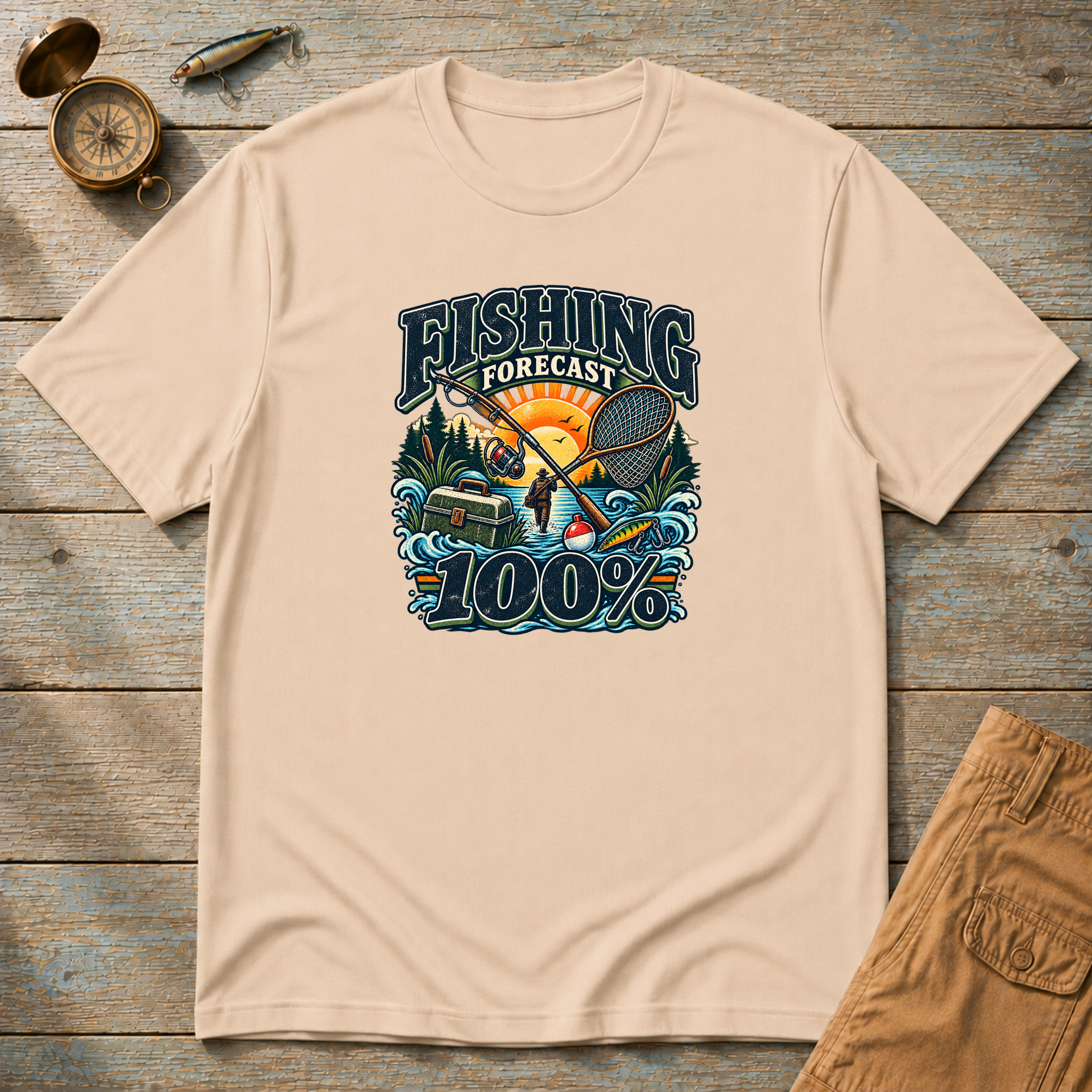 Fishing Forcast 100% T-Shirt