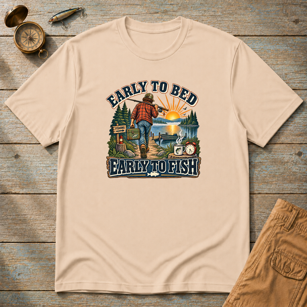 Early To Bed, Early To Fish T-Shirt