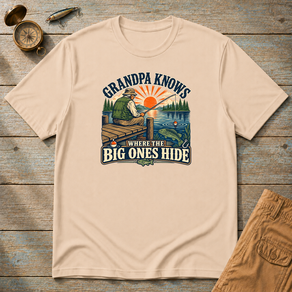 Grandpa Knows Where The Big Ones Hide T-Shirt
