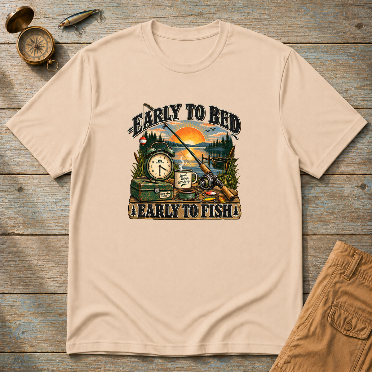 Early To Bed Early To Fish T-Shirt