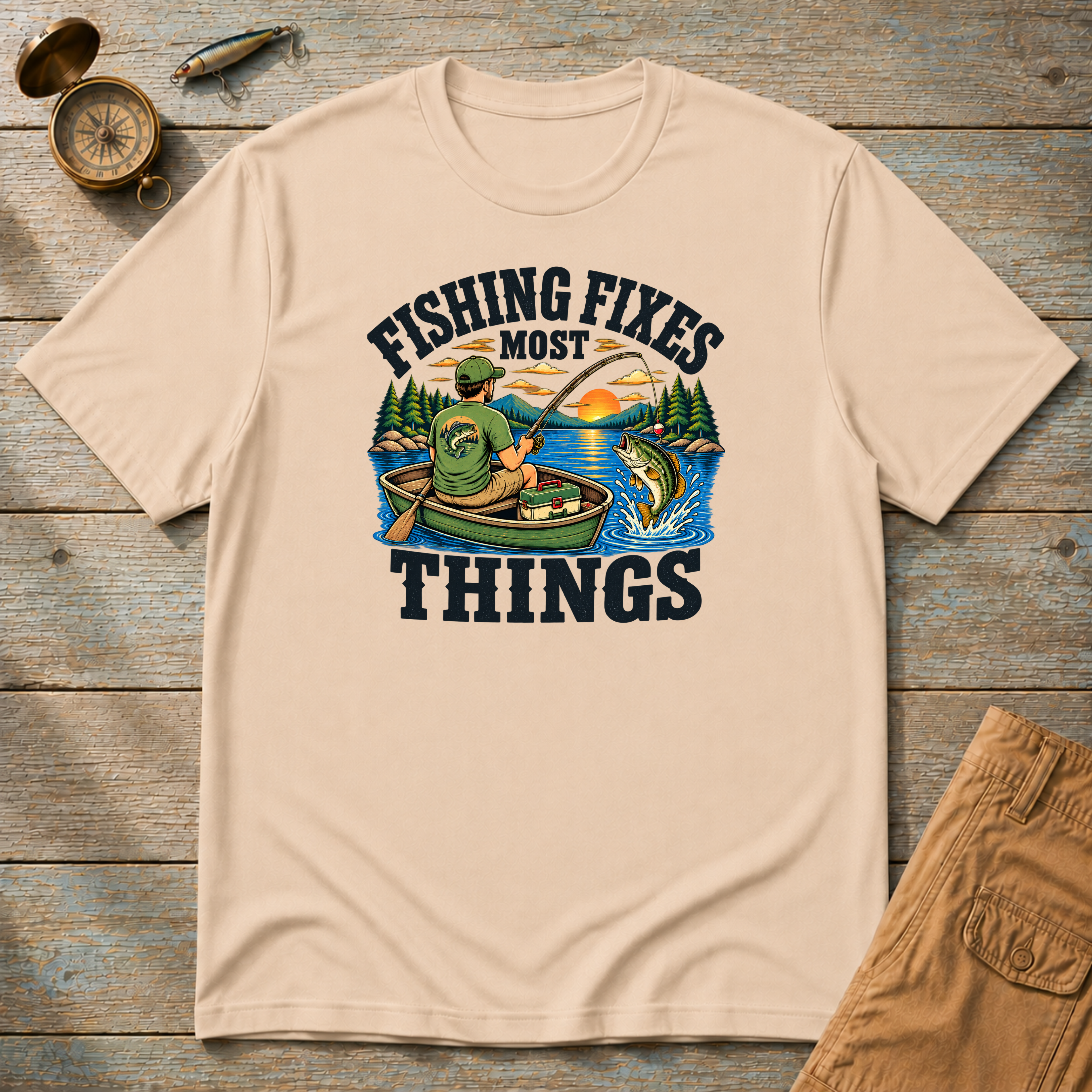 Fishing Fixes Most Things T-Shirt