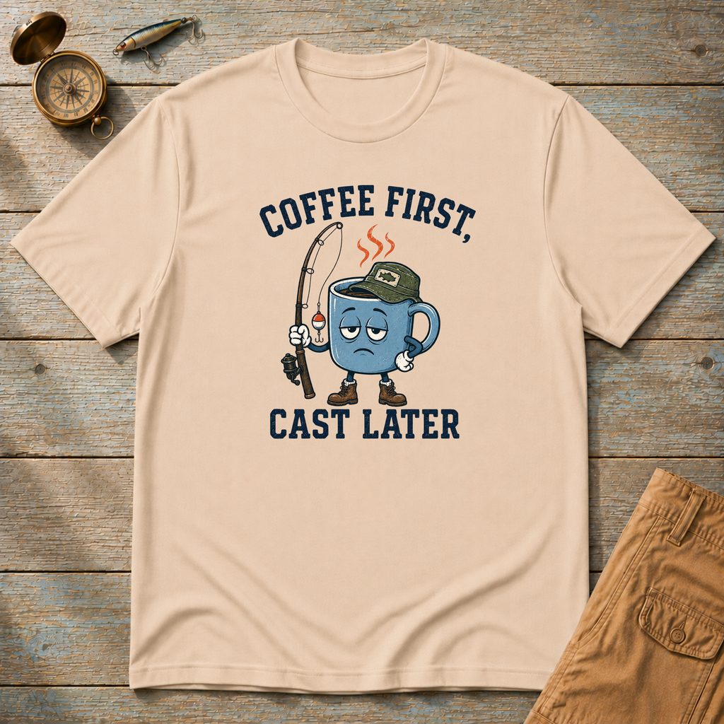 Coffee First Cast Later T-Shirt
