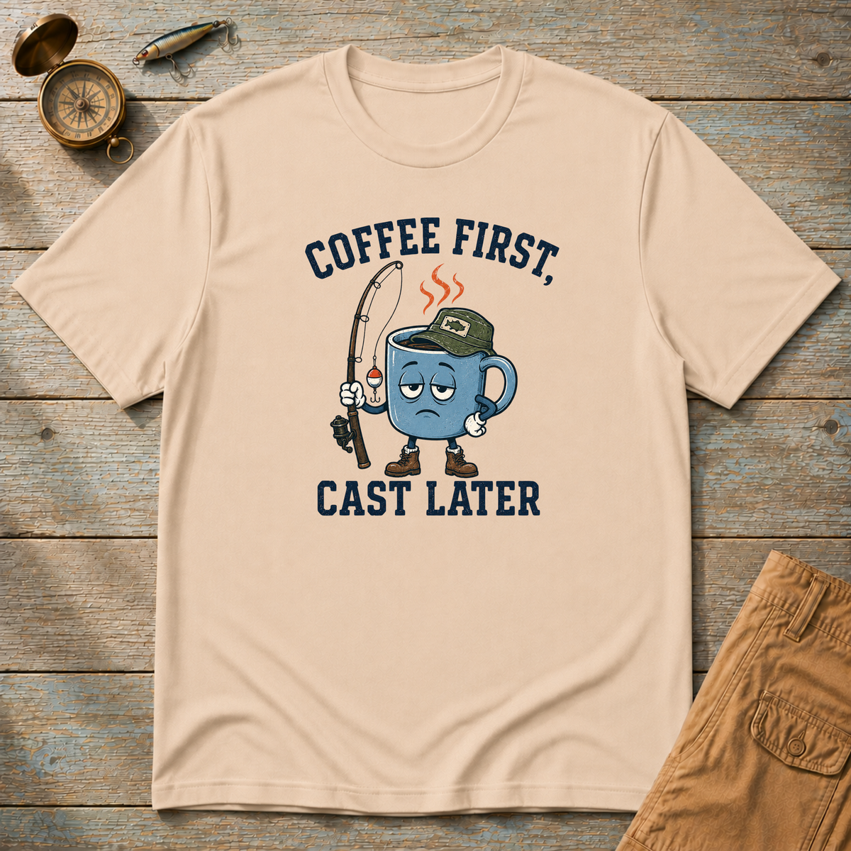 Coffee First Cast Later T-Shirt