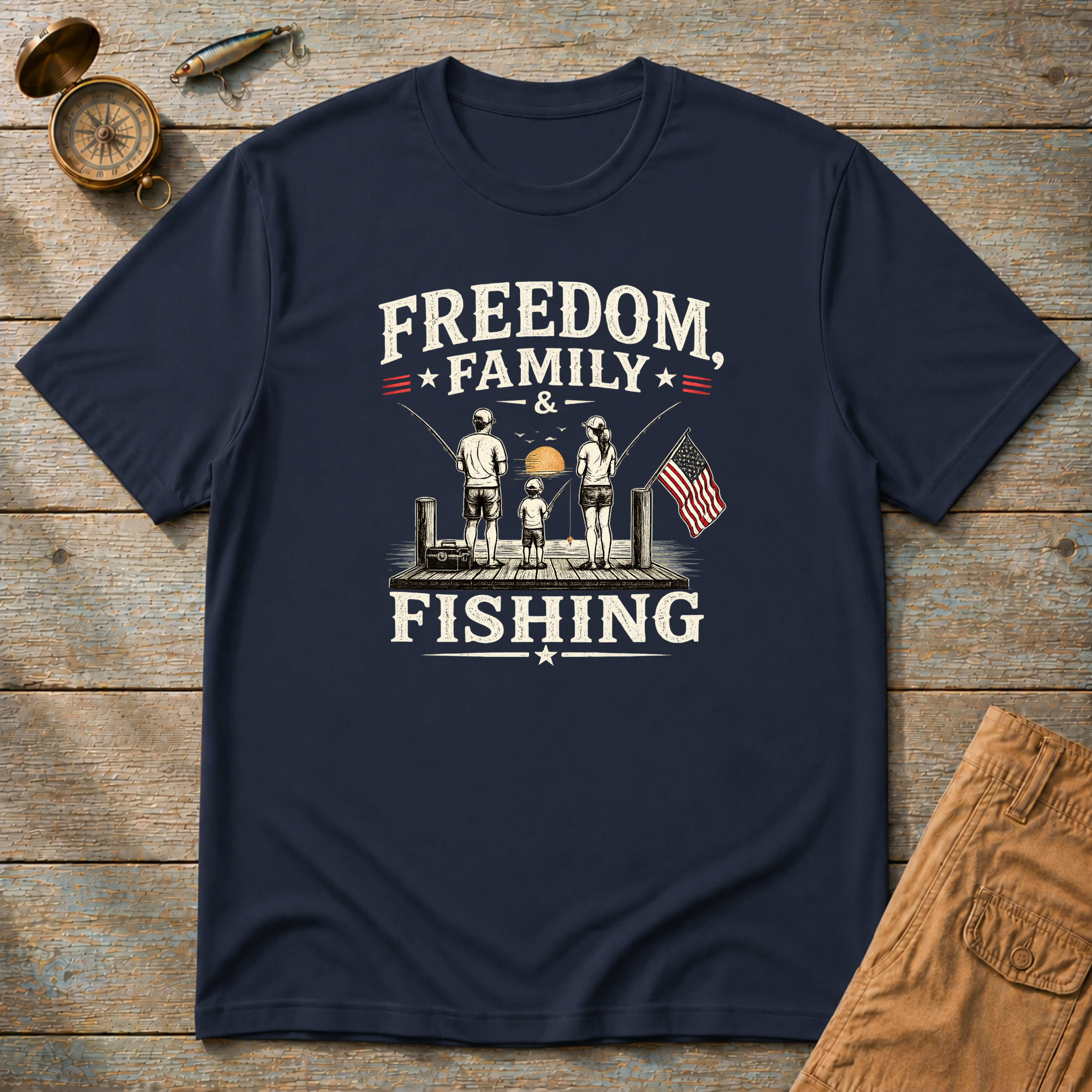 Freedom Family Fishing T-Shirt