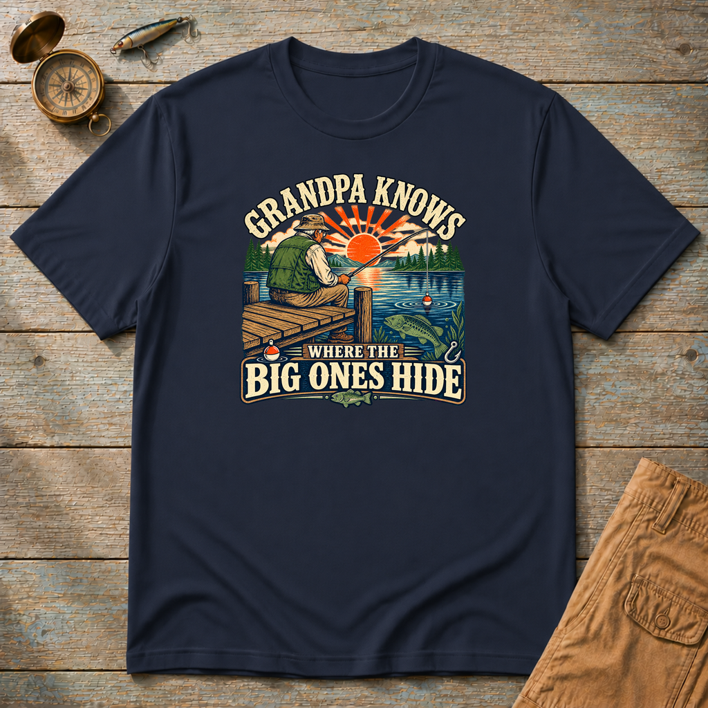 Grandpa Knows Where The Big Ones Hide T-Shirt