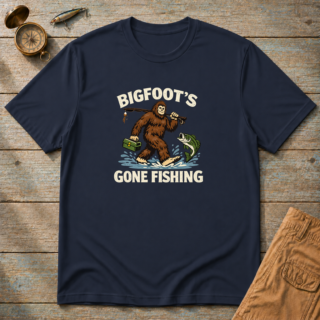 Bigfoot's Gone Fishing T-Shirt