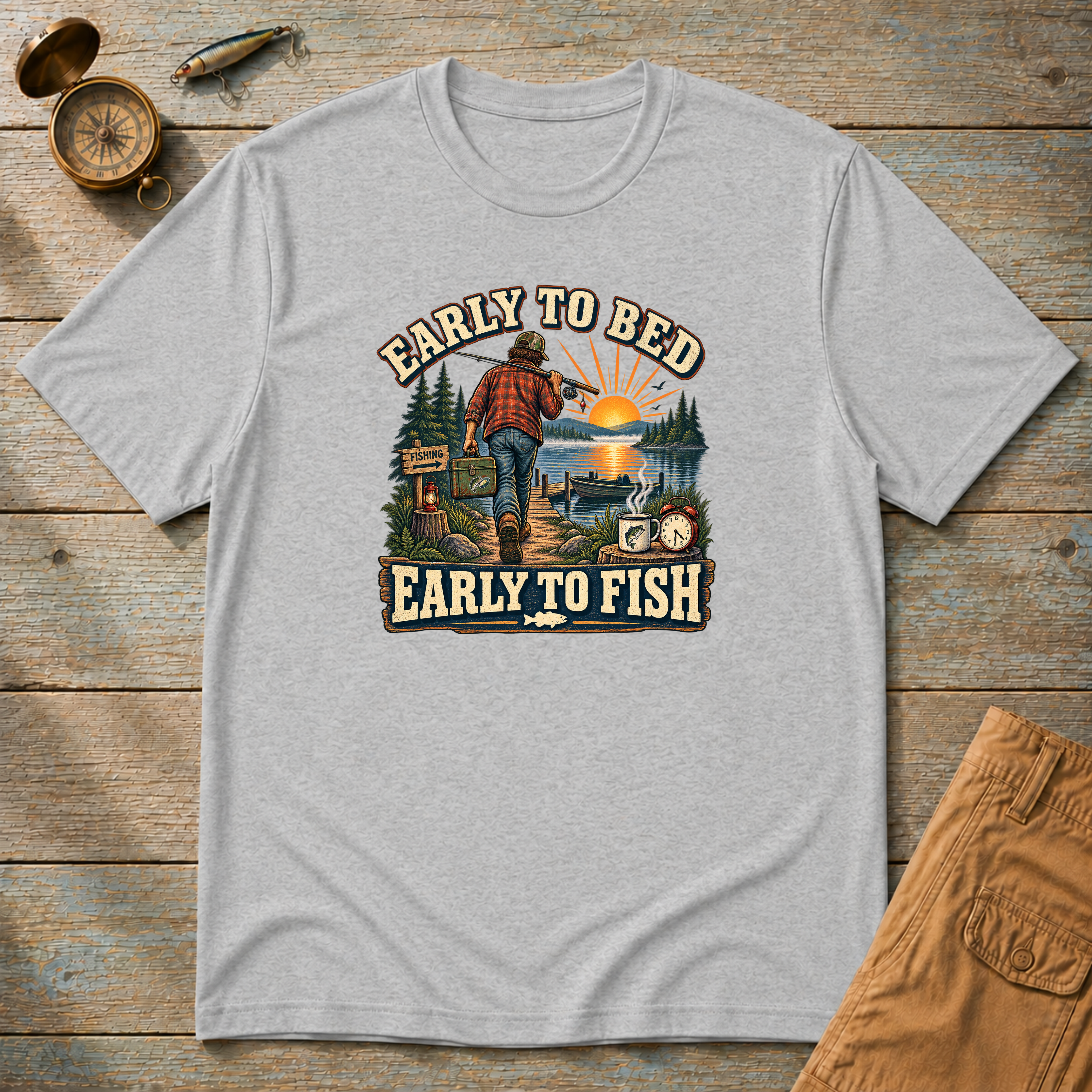 Early To Bed, Early To Fish T-Shirt