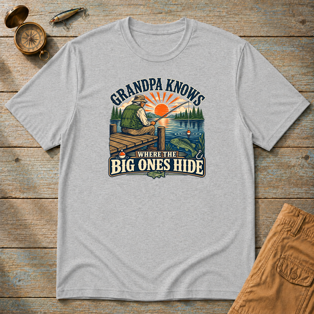Grandpa Knows Where The Big Ones Hide T-Shirt