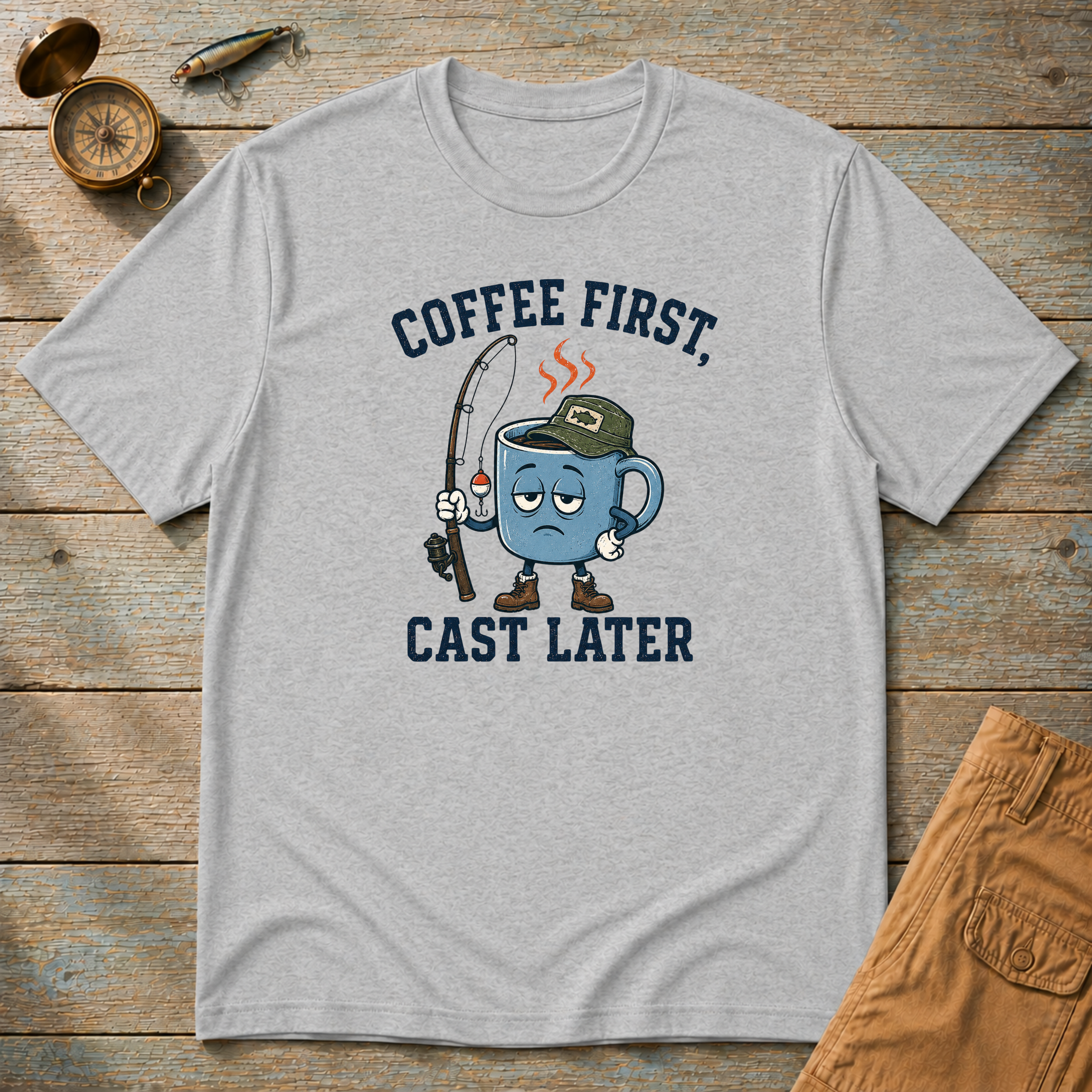 Coffee First Cast Later T-Shirt
