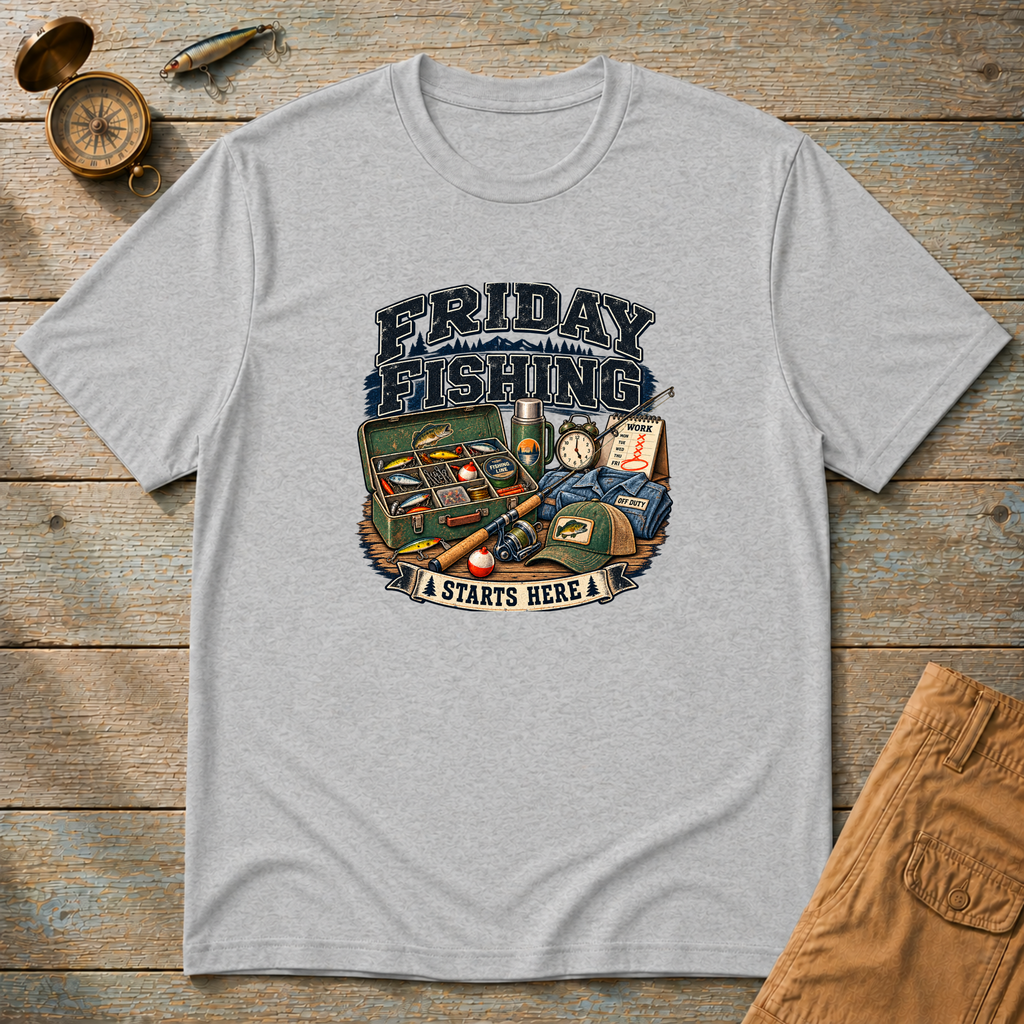 Friday Fishing Starts Here T-Shirt