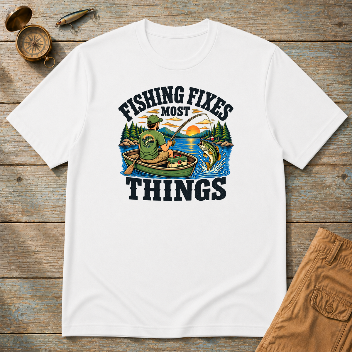 Fishing Fixes Most Things T-Shirt