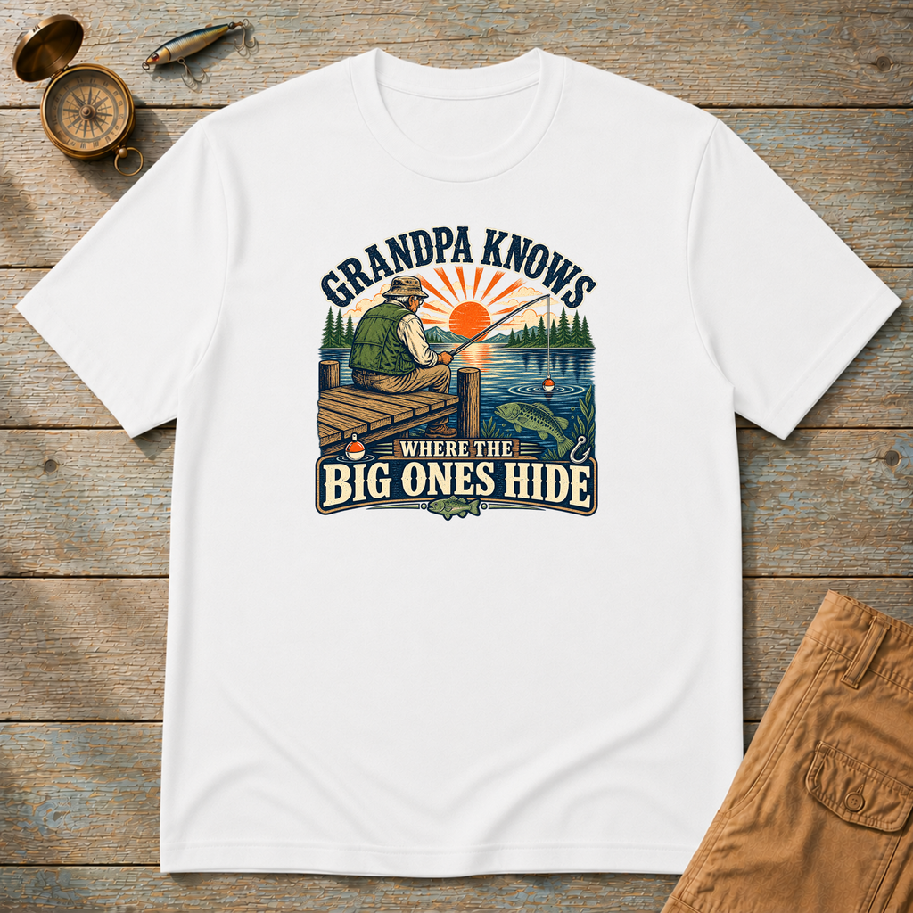 Grandpa Knows Where The Big Ones Hide T-Shirt