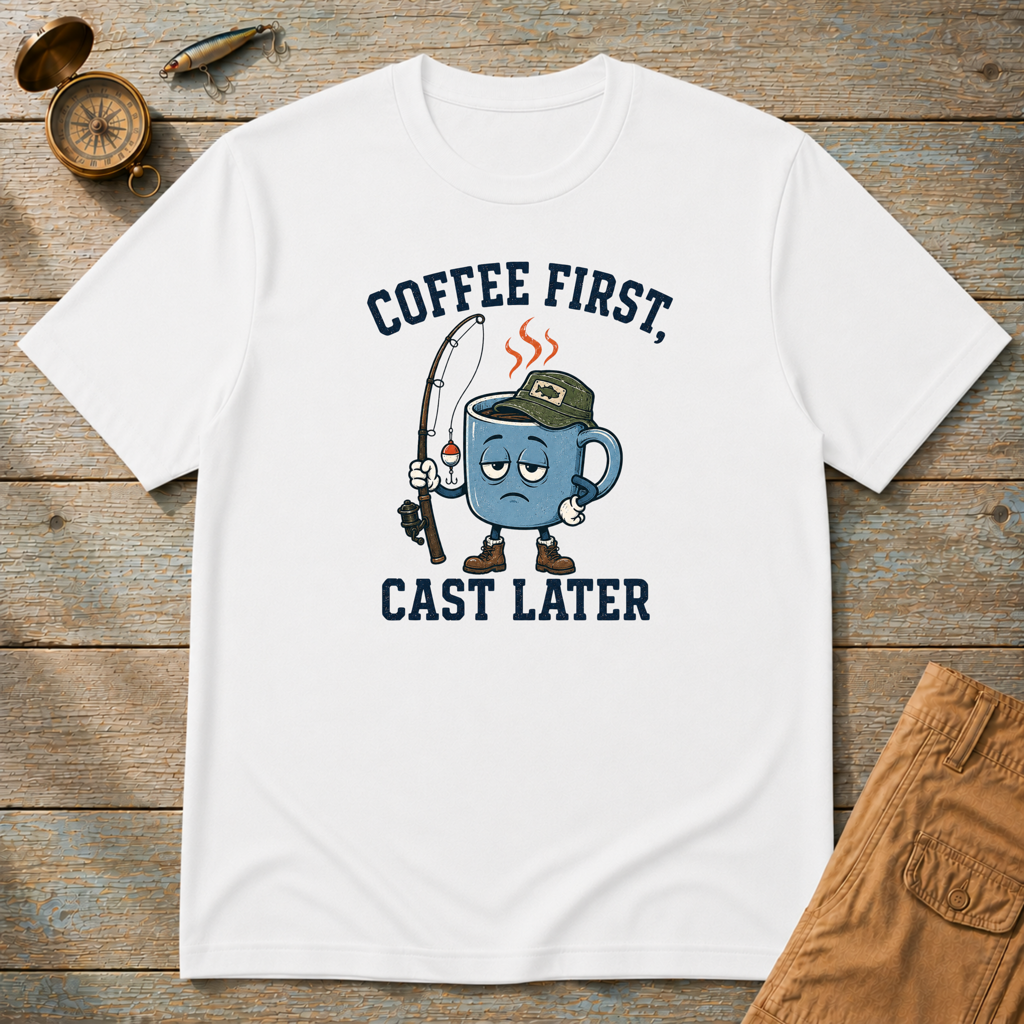 Coffee First Cast Later T-Shirt